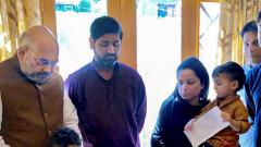 Shah reviews security situation in Kashmir;meets family of cop killed in Anantnag terror attack Shah reviews security situation in Kashmir;meets family of cop killed in Anantnag terror attack
