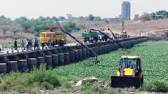 Civic body starts work of removing hyacinth Civic body starts work of removing hyacinth
