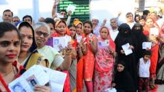 Over 57 pc polling till 7 pm in PM's constituency Varanasi Over 57 pc polling till 7 pm in PM's constituency Varanasi