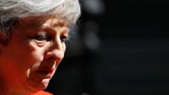 Britain's Prime Minister Theresa May reacts as she announces her resignation outside 10 Downing Street in London on May 24, 2019. AFP Photo Britain's Prime Minister Theresa May reacts as she announces her resignation outside 10 Downing Street in London on May 24, 2019. AFP Photo