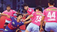 Jaipur Pink Panthers hold Dabang Delhi to a thrilling 37-37 draw Jaipur Pink Panthers hold Dabang Delhi to a thrilling 37-37 draw