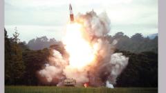 A picture released by North Korea's official Korean Central News Agency (KCNA) shows the test-firing of a new weapon, presumed to be a short-range ballistic missile, at an undisclosed location. A picture released by North Korea's official Korean Central News Agency (KCNA) shows the test-firing of a new weapon, presumed to be a short-range ballistic missile, at an undisclosed location.