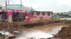 Road work damages water pipeline Road work damages water pipeline