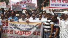 Traders protest against retail FDI Traders protest against retail FDI
