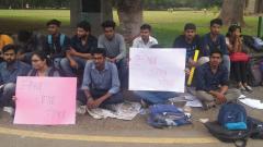 Engineering students protest at SPPU Engineering students protest at SPPU