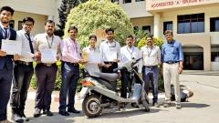 Students transform old 2-wheeler into e-vehicle Students transform old 2-wheeler into e-vehicle