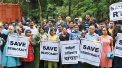 Activists protest amendments in RTI Act Activists protest amendments in RTI Act