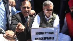 MHA defends highway ban; protests continue in Kashmir MHA defends highway ban; protests continue in Kashmir