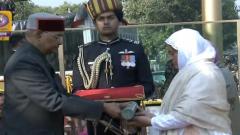 Lance Naik Nazir Ahmed Wani's widow receives Ashoka Chakra Lance Naik Nazir Ahmed Wani's widow receives Ashoka Chakra