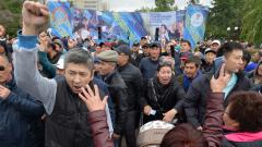 Opposition supporters rally during Kazakhstan's presidential elections in Nur-Sultan on June 9, 2019. AFP Photo Opposition supporters rally during Kazakhstan's presidential elections in Nur-Sultan on June 9, 2019. AFP Photo