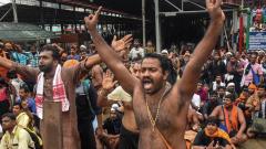 High drama in Sabarimala as 2 women reach hilltop but return due to protests High drama in Sabarimala as 2 women reach hilltop but return due to protests