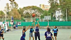tough fight: Players of Deccan Gymkhana ’A’ in action against Chonde Patil Academy (in light blue) at the Deccan Gymkhana basketball court on Saturday. tough fight: Players of Deccan Gymkhana ’A’ in action against Chonde Patil Academy (in light blue) at the Deccan Gymkhana basketball court on Saturday.
