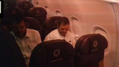Opposition delegation boards flight to Srinagar Opposition delegation boards flight to Srinagar