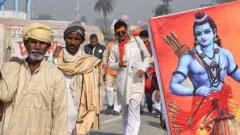 Devotees chanting "Jai Shree Ram" arrive in Ayodhya for 'dharam sabha Devotees chanting "Jai Shree Ram" arrive in Ayodhya for 'dharam sabha