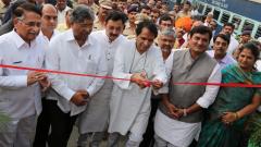 Prabhu inaugurates passenger amenities at Kolhapur rly stn Prabhu inaugurates passenger amenities at Kolhapur rly stn
