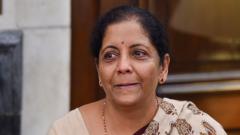 Newly-appointed Finance Minister Nirmala Sitharaman reacts emotionally as she takes charge of the Finance Ministry at North Block, in New Delhi, on May 31, 2019. PTI Photo Newly-appointed Finance Minister Nirmala Sitharaman reacts emotionally as she takes charge of the Finance Ministry at North Block, in New Delhi, on May 31, 2019. PTI Photo